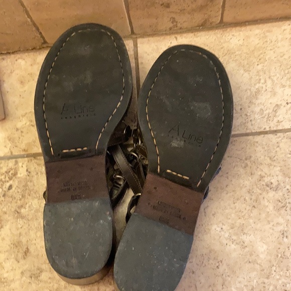 A LINE ANNE KLEIN Brown Leather Sandals - Picture 4 of 4